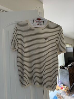 Prada Striped Silk Knit Tee